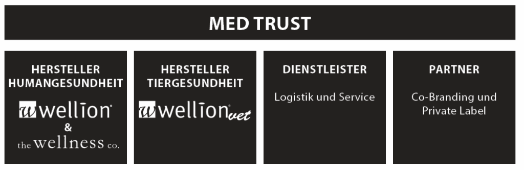 Illustration der Geschäftsbereiche von MED TRUST